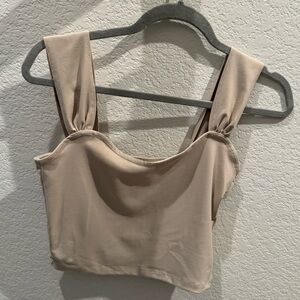 Abercrombie Cropped Tank Top 	“Seamless Fabric Sweetheart Top” in Light Taupe
